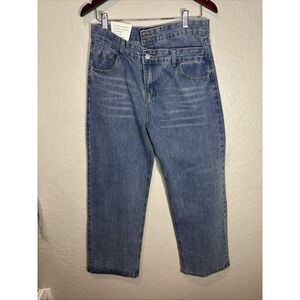 HJ Jeans, Styled With Extra Flap, Relaxed Baggy Fit, Medium Wash, Size 32